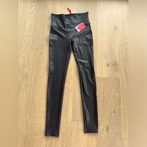 NWT SPANX faux leather black leggings!